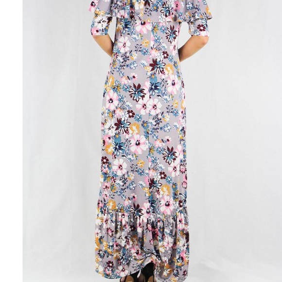 Floral Off-Shoulder High-Low Dress - Picture 5 of 5